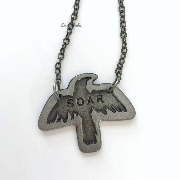 đź’Ą3for$28 New FP Soar Flying Eagle Pendant Necklace ~ Aged Silver Long Bird - Picture 10 of 13